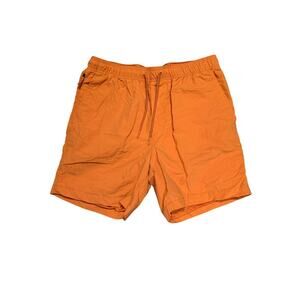 American Eagle Swim Trunks Mens Medium Orange Lined Drawstring Summer Beach